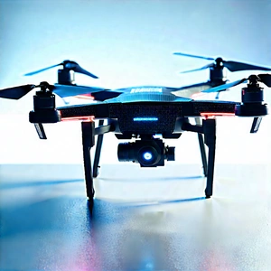 Drone With Data Visualization With Black Drone