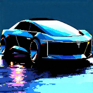Innovative Electric Vehicle Design With Blue Parked