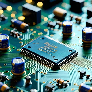 Tech Architectural Photography: Close-up of electronic circuit