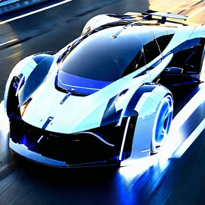 Innovative Electric Vehicle (design:1.13) With White Sports