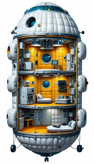 A Futuristic Space Station Is Depicted In This Image