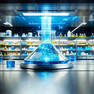 Futuristic Research Laboratory With Image, There