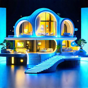 Futuristic Smart Home With Futuristic House
