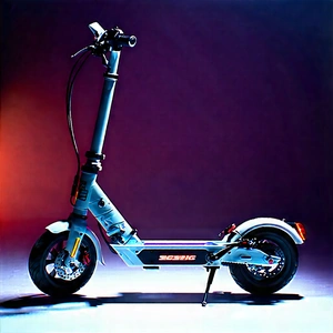 Urban Landscape Photography: City Electric Scooter In Arts District With Blue Scooter