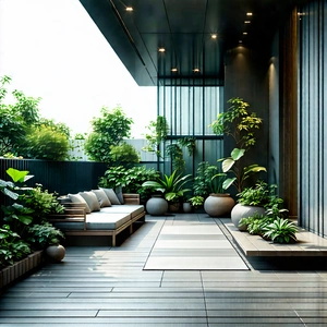 Lifestyle Advertising Photography: Balcony Garden With Minimalist Decor With Beautifully Designed