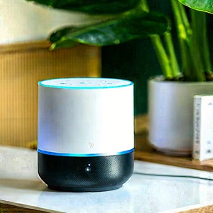 Smart Home Device With Streaming Content With White Black