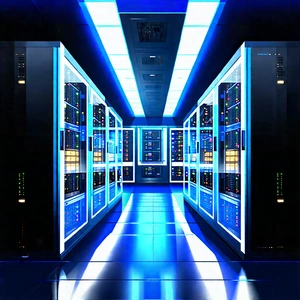 (futuristic:1.24) server room