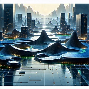Big Data Visualization With Futuristic Cityscape