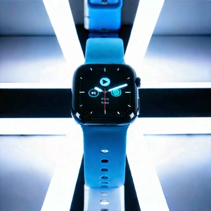 Smart Watch With Glowing Screen With Blue Watch