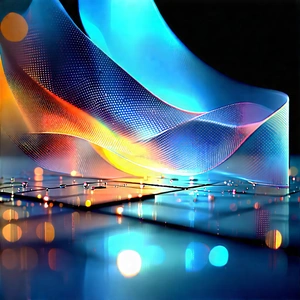 Abstract Geometric Design: Abstract Interpretation Of Light Refraction With Blue Yellow