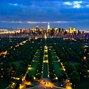 Urban Hdr Photography: Aerial View Of Central Park With Cityscape Captured