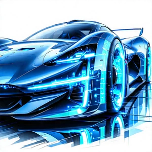 Innovative Electric Vehicle Design With Futuristic Blue