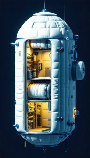 A Large White Spacecraft With A Hollowed-out Interior