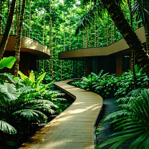 Nature Architectural Photography: Path through tropical jungle