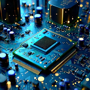 Circuit board with (digital:1.23) particles