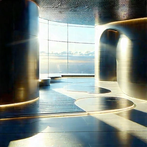 Futuristic innovation hub