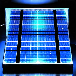 Solar panel with blue light (glow:1.43)