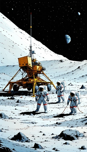 In The Image, There Is A Group Of Five Astronauts Standing On The Moon