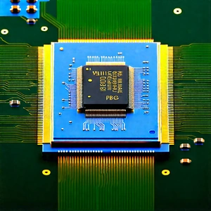 Close-up Of Microprocessor With Computer Chip