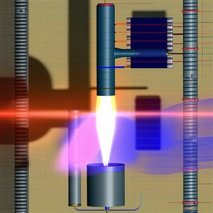 A Blue And Purple Flame Is Coming Out Of A Silver Tube