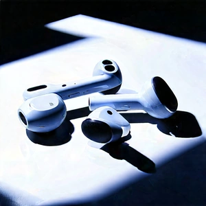 Wireless Earbuds With User Interface With Three White