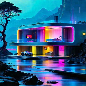 Futuristic Smart Home With Futuristic House
