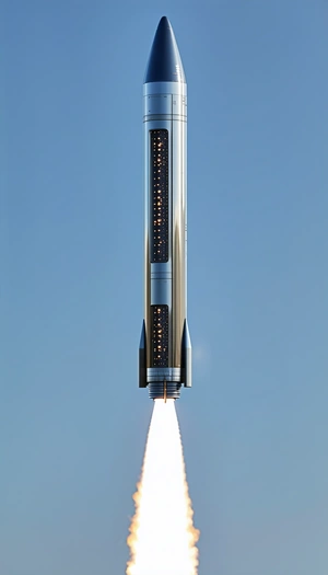 A Rocket Launching Into The Sky, With Its Powerful Engine Propelling It Upwards