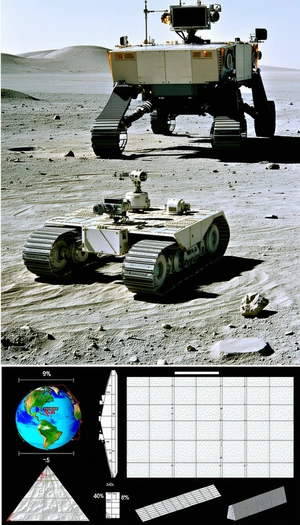 A White Robotic Vehicle Is Sitting On A Rocky Surface, Possibly On The Moon
