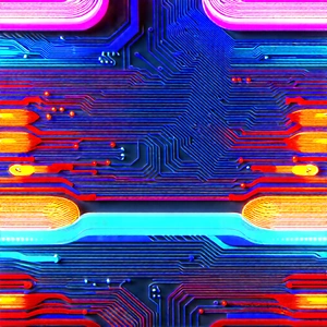 Circuit board with neon accents