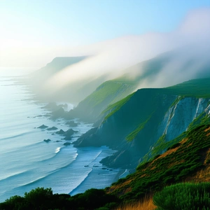 Nature Professional Photography: Mist Over Coastline With Beautiful Coastal