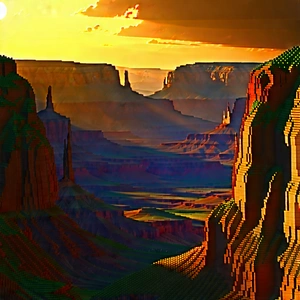 Nature Low Poly: Canyon During Sunset With Beautifully Rendered