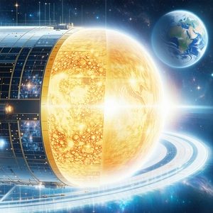 image, there large spacecraft hollowed-out