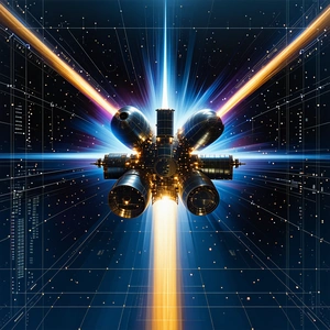 spacecraft shown futuristic setting