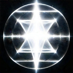 Abstract Black And White Photography: Sacred Geometry With Refracted Light With Bright, White,
