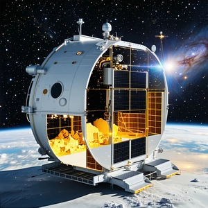 A Space Station With A Large Dome-shaped Structure On Top Of It