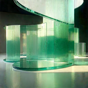 Abstract Product Photography: Glass Structure With Tension With Large Glass