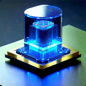 Quantum Computer With Data Streams With Blue Gold