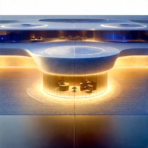 Tech Aerial Photography: Futuristic Innovation Hub With Large, Modern