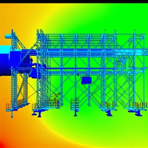 The Image Is A 3d Model Of A Large Metal Structure, Possibly A Bridge Or A Building