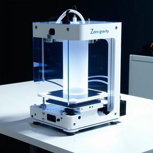 A White 3d Printer Sitting On A White Table