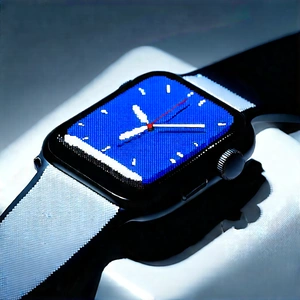 Smart Watch With User Interface With Blue White