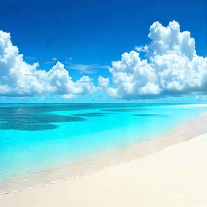 Nature Abstract Design: Clear Sky Over Tropical Beach With Beautiful Beach