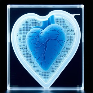 A Heart-shaped Display Is Lit Up With A Blue Light, Creating A Striking Visual Effect