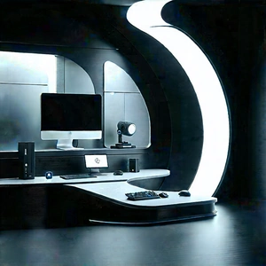 (futuristic:1.35) digital workspace