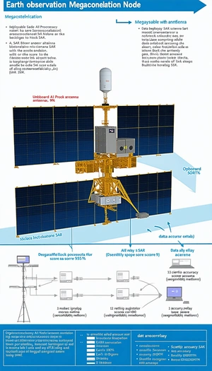 The Image Is A Diagram Showing The Different Components Of A Satellite