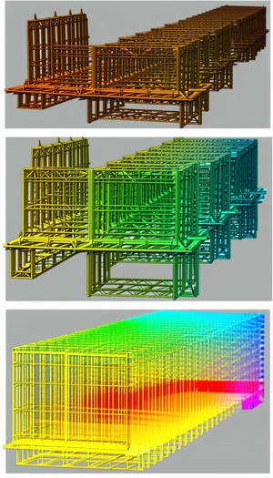 There Are Four Different Colored Images Of A Building