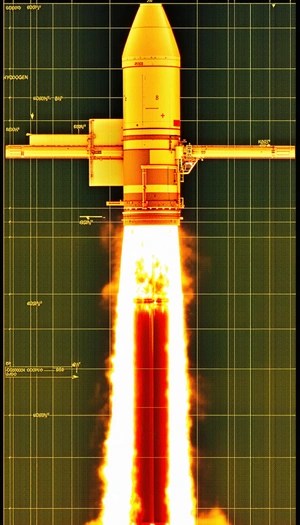 A Rocket Is Shown In The Image, With Its Engine On Fire