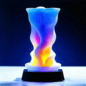 3d Printer With Blue Light Glow With Blue White