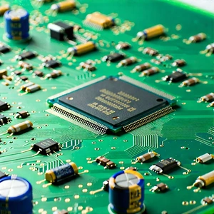 Tech Professional Photography: Circuit board with laser scanning