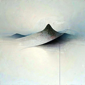 Abstract Encaustic Painting: Minimalist study with single line